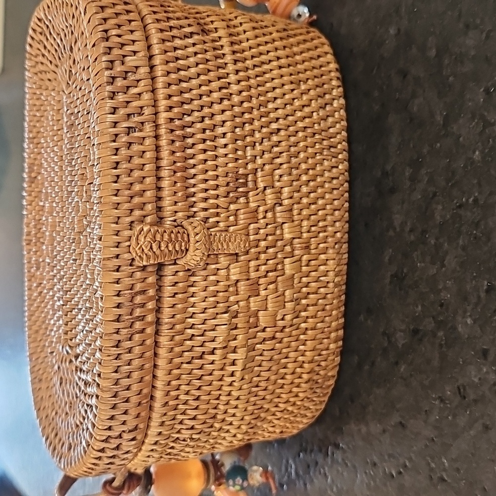 Handwoven Bali Rattan Shoulder Bag - Picture 2 of 10